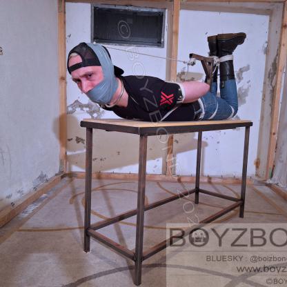 ... to make your massive tape gag tighter and your hogtie very strict, bitch !